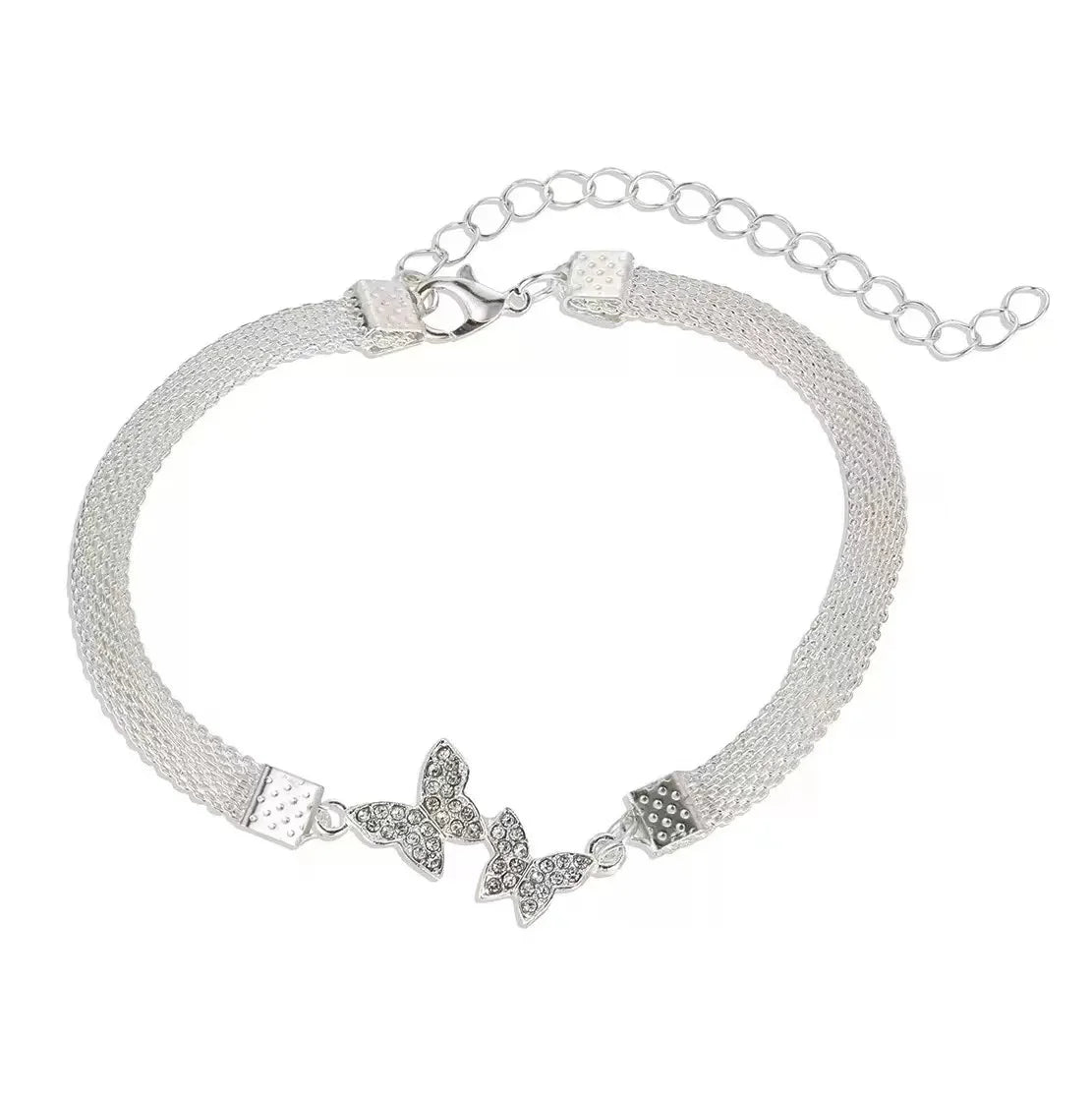 Fashion Retro Summer Hot Sale Silver Charm Two wear Sparkly Unlimited 8-Figure Anklet Bracelet Two Sparkly Foot Jewelry