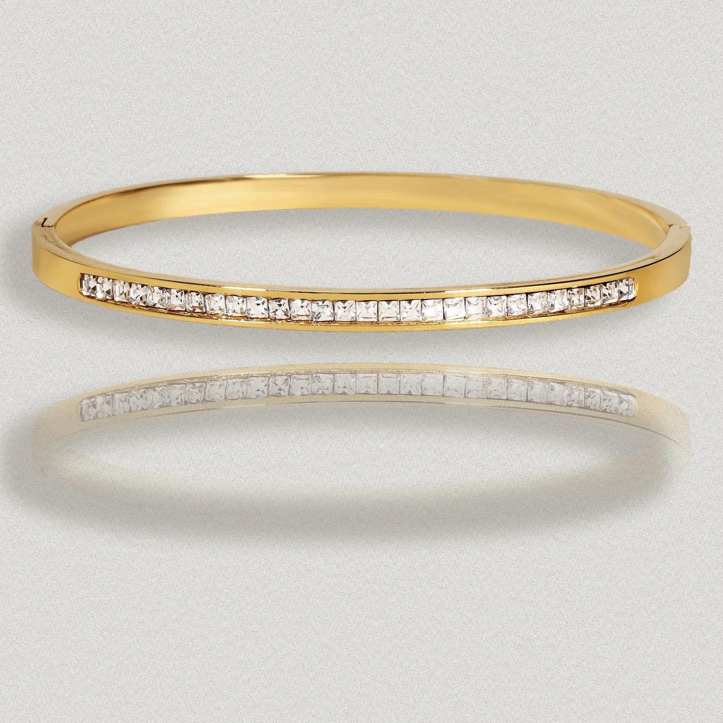 Titanium Steel Gold Silver Color Bangles for Women Girls Trend Waterproof Jewelry Luxury Sparkling Zircon Bracelet Bangle