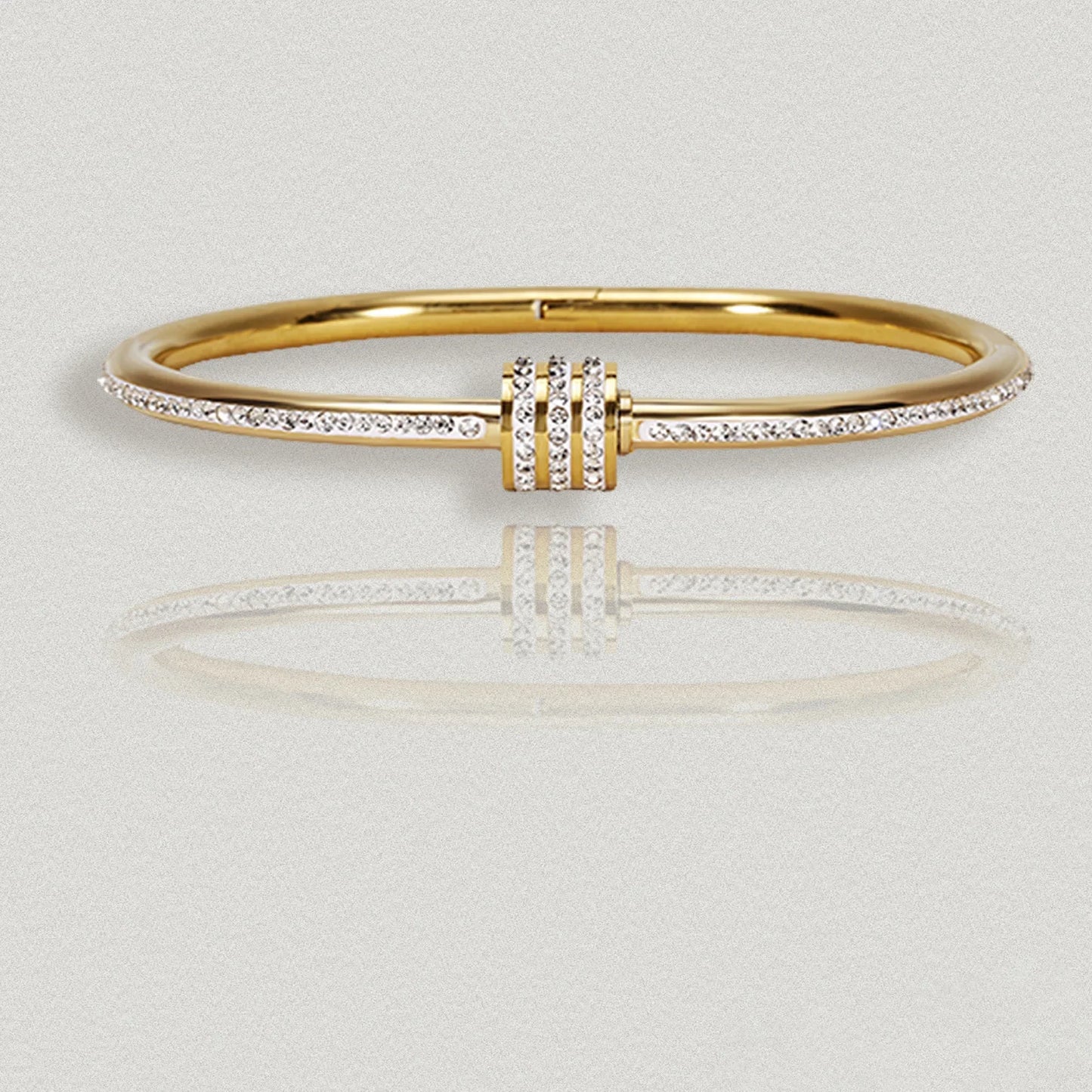 Titanium Steel Gold Silver Color Bangles for Women Girls Trend Waterproof Jewelry Luxury Sparkling Zircon Bracelet Bangle