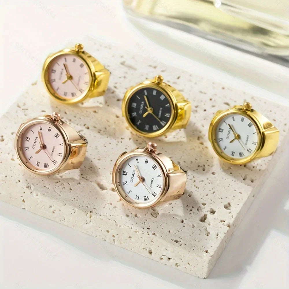 Fashion Rings Finger Watches Fashion Party Quartz Watches Unisex Couple Rings Jewelry Gift Real
