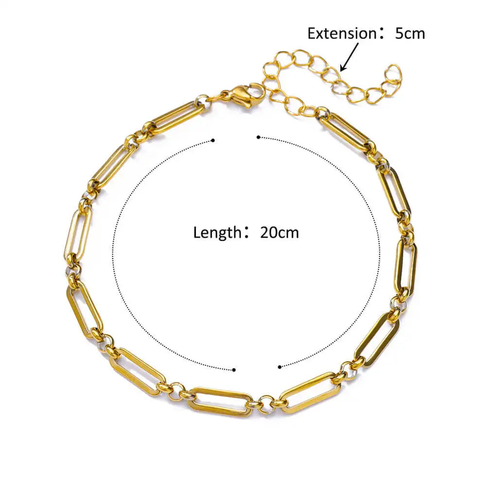 Vintage Anklets for Women Stainless Steel Beads Chain Anklet Leg Bracelets Bodychain Summer Beach Jewelry Accessories Gifts